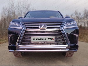 Защита передняя двойная 60-50 мм для Lexus LX-570/450d № LEXLX450d15-20